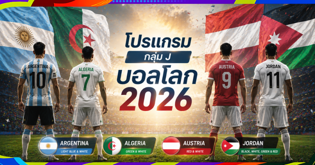 บอลโลก 2026 กลุ่ม J: อาร์เจนตินา พบ แอลจีเรีย พร้อมโปรแกรมครบทุกนัด