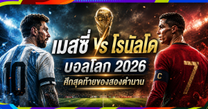 ราคาบอลโลกวันนี้ กับศึก เมสซี่ vs โรนัลโด้ บอลโลก 2026 ครั้งสุดท้ายของสองตำนาน