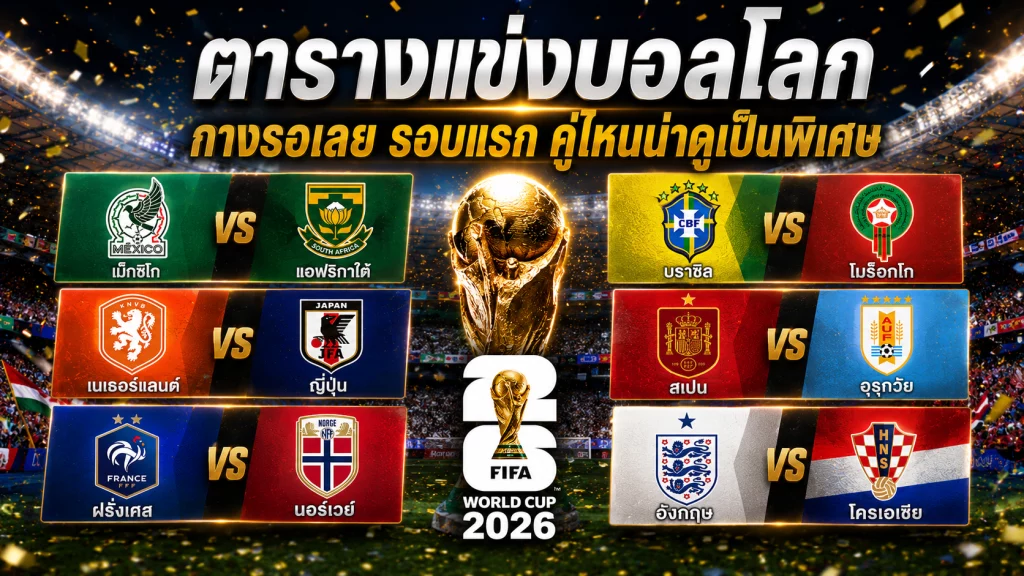 ตารางแข่งบอลโลก กางรอเลย รอบแรก คู่ไหนน่าดูเป็นพิเศษ