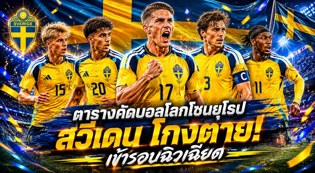 ตารางคัดบอลโลกโซนยุโรป สวีเดน โกงตาย! เข้ารอบฉิวเฉียด