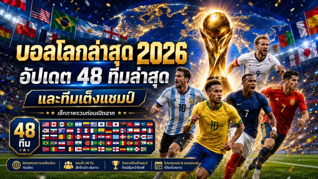 บอลโลกล่าสุด 2026 อัปเดต 48 ทีมล่าสุด ทีมใดเป็นเต็งแชมป์