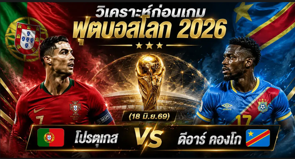 (18 มิ.ย.69) วิเคราะห์บอลโลก 2026: โปรตุเกส พบ ดีอาร์ คองโก พรีวิวความพร้อม สถิติ และทีเด็ดฟันธง