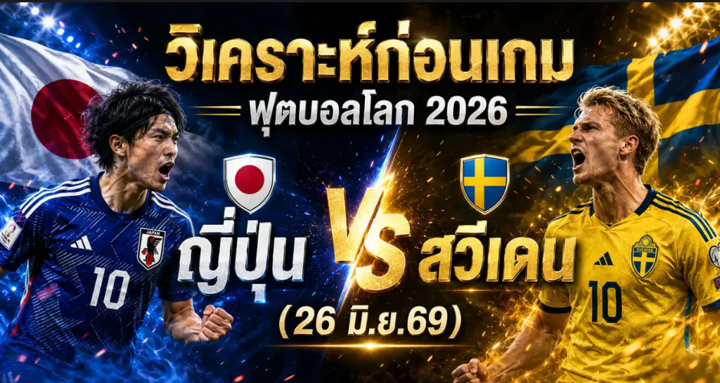 วิเคราะห์บอลโลก 2026 ญี่ปุ่น vs สวีเดน ทีเด็ด ราคาบอล ผลงาน 5 นัดล่าสุด