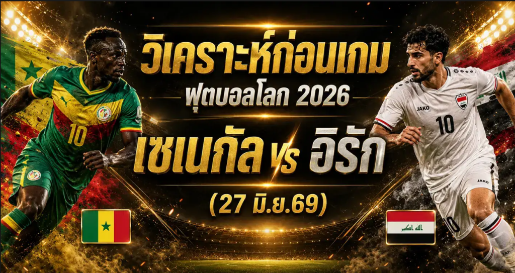 (27 มิ.ย.69) วิเคราะห์บอลโลก 2026 เซเนกัล vs อิรัก ทีเด็ด ราคาบอล ผลงาน 5 นัดล่าสุด