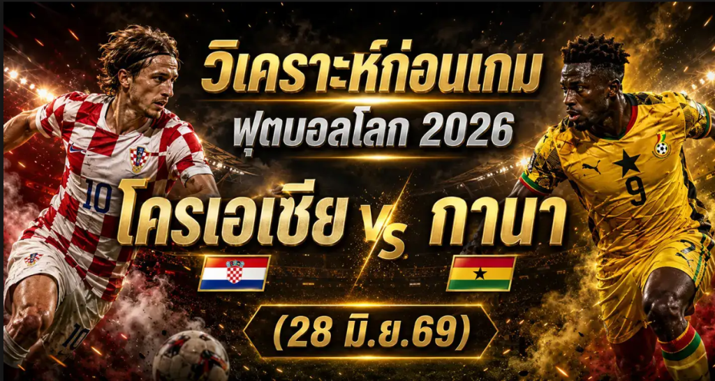 วิเคราะห์บอลโลก 2026 โครเอเชีย vs กานา ทีเด็ด ราคาบอล ผลงาน 5 นัดล่าสุด