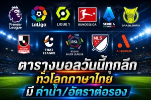 ค่าน้ำ/อัตราต่อรอง ใน ตารางบอลวันนี้ทุกลีก ทั่วโลกภาษาไทย