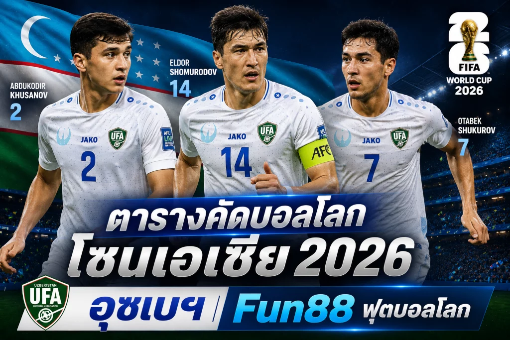 Fun88 ฟุตบอลโลก จับตาอุซเบกิสถาน คว้าตั๋วสร้างประวัติศาสตร์