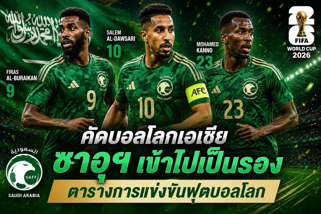 ซาอุฯ เข้าไปเป็นทีมรองบ่อน ใน ตารางการแข่งขันฟุตบอลโลก