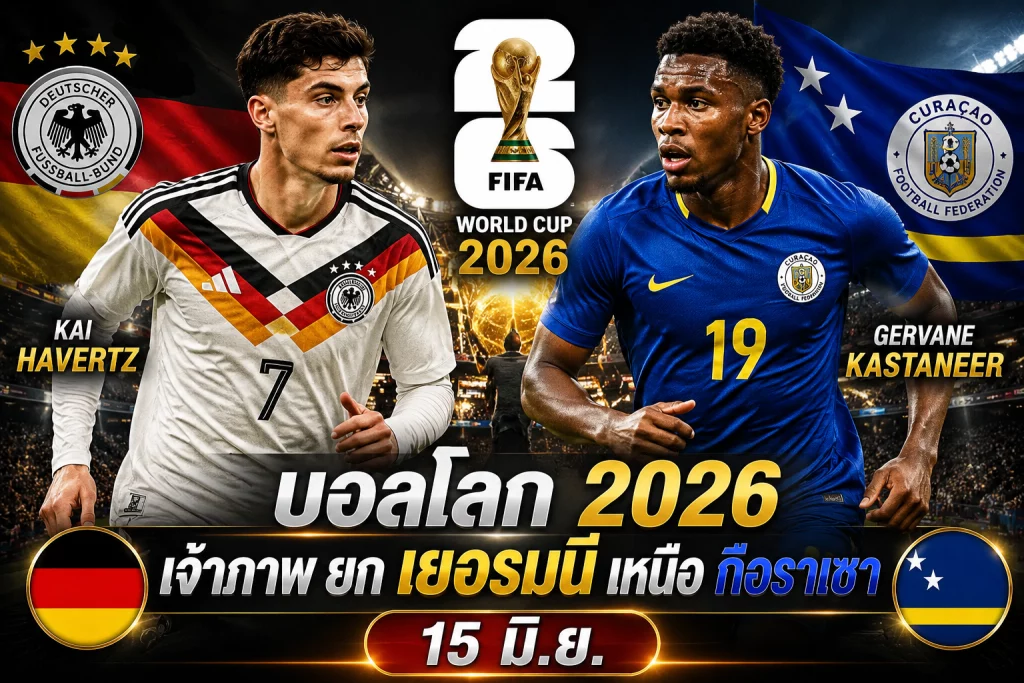 15 มิ.ย. เจ้าภาพ ยก เยอรมนี เหนือ กือราเซา บอลโลก 2026