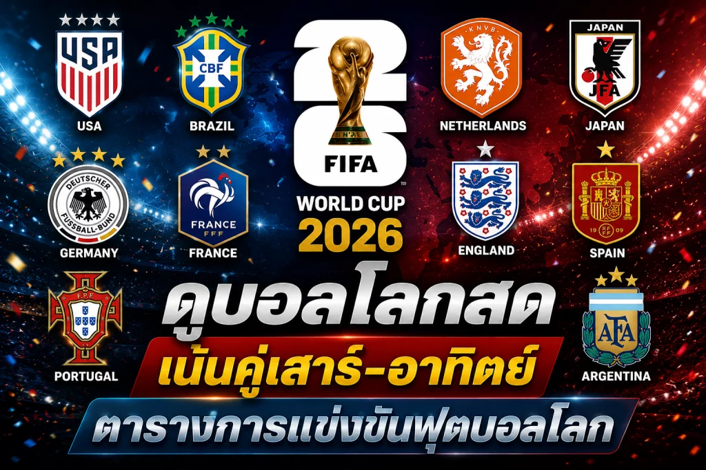 ตารางการแข่งขันฟุตบอลโลก ดูบอลโลกสด เน้นคู่เสาร์-อาทิตย์
