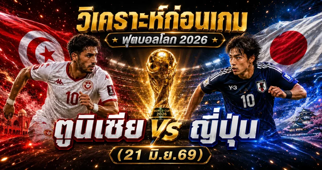 วิเคราะห์บอลโลก 2026 ตูนิเซีย vs ญี่ปุ่น ทีเด็ด ราคาบอล ผลงาน 5 นัดล่าสุด