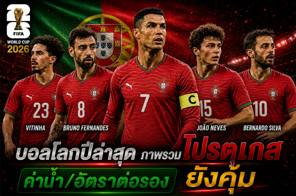 ภาพรวม โปรตุเกส ค่าน้ำ/อัตราต่อรอง ยังคุ้ม ในบอลโลกปีล่าสุด